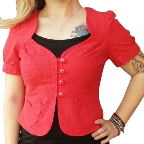 Anthropologie Jackets & Blazers - Anthropologie Mermaid Mariette Jacket Sweetheart 6